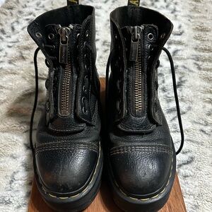 Dr. Martens Black Leather Boots with Zipper